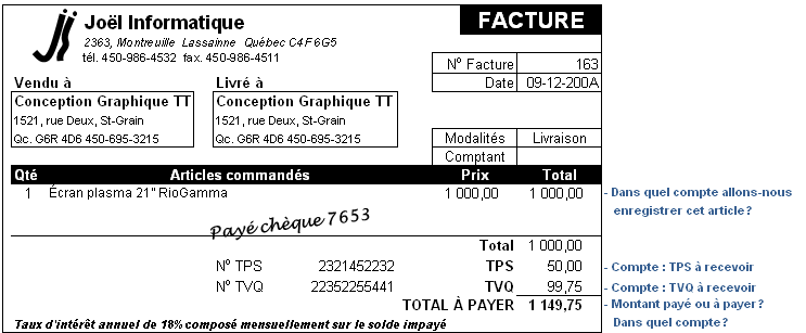 Facture Joël